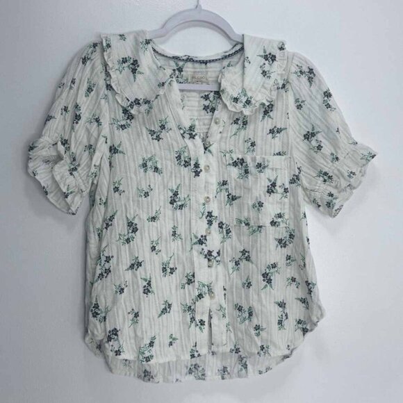 Pilcro for Anthropologie Keira Collared Button-Front Blouse - Picture 3 of 5